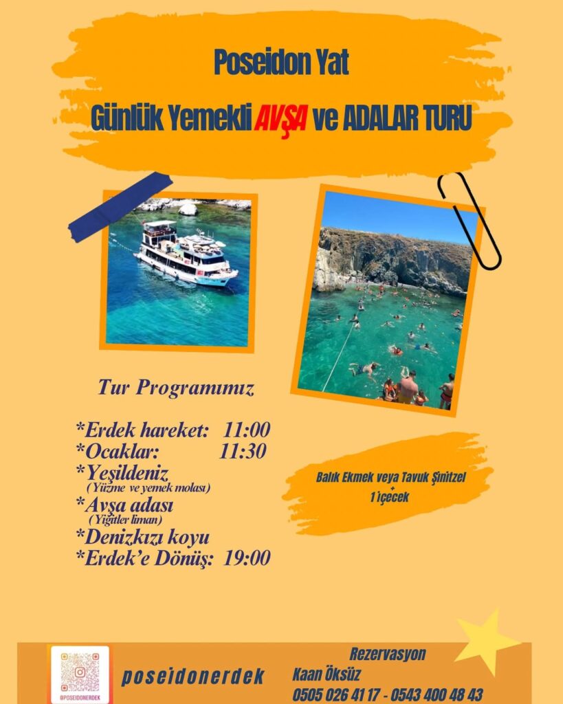 erdek avşa tekne turu