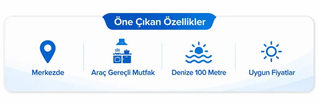 denize 100 metre yakın apart özellikleri